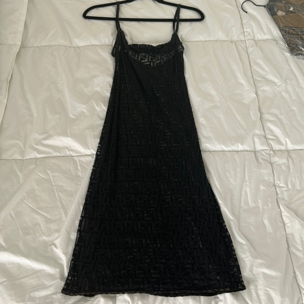 Sheer Fendi Zucca Bodycon Dress - Small